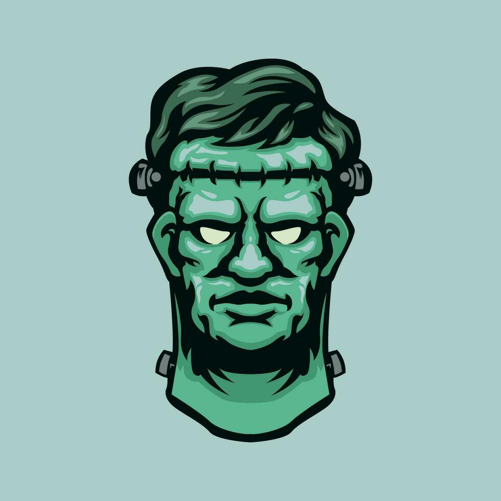 Frankenstein ilustração cabeça vetor