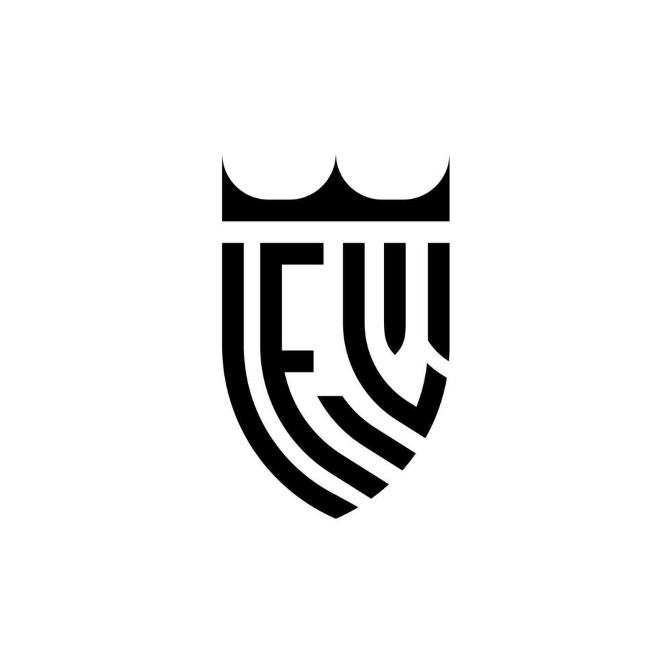 fl coroa escudo inicial luxo e real logotipo conceito vetor