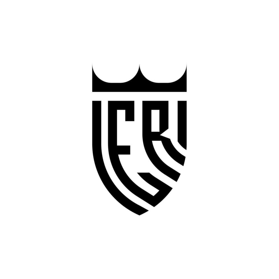 er coroa escudo inicial luxo e real logotipo conceito vetor