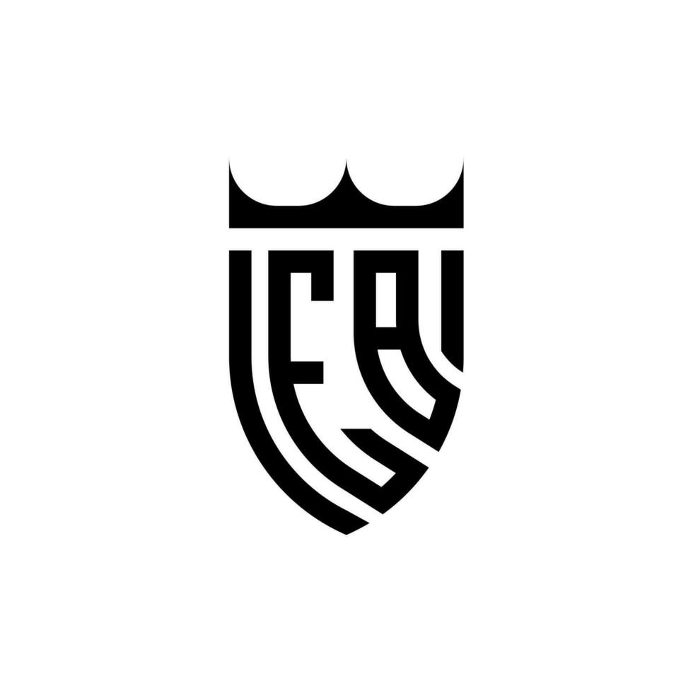 eb coroa escudo inicial luxo e real logotipo conceito vetor