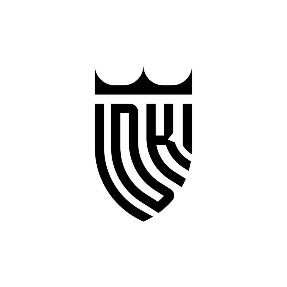 dk coroa escudo inicial luxo e real logotipo conceito vetor