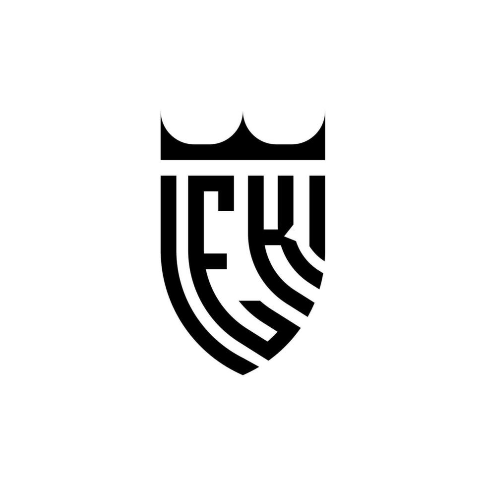 ek coroa escudo inicial luxo e real logotipo conceito vetor