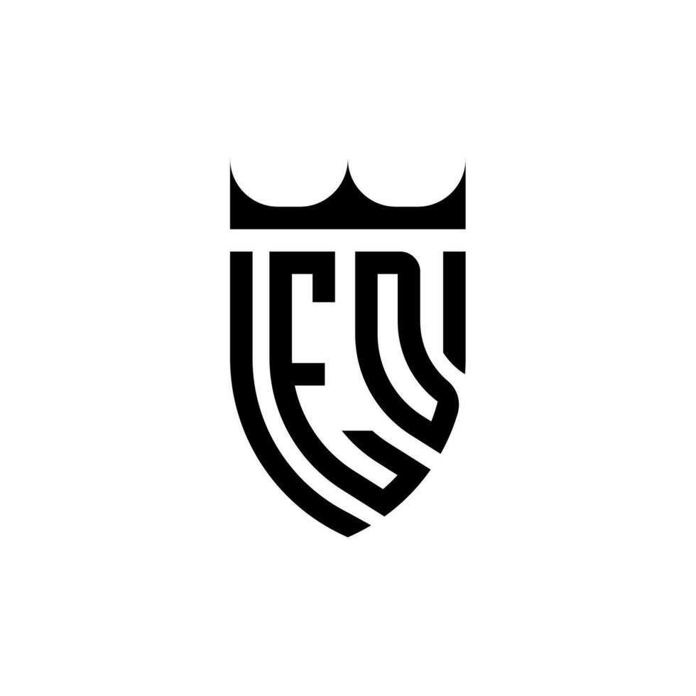 ed coroa escudo inicial luxo e real logotipo conceito vetor