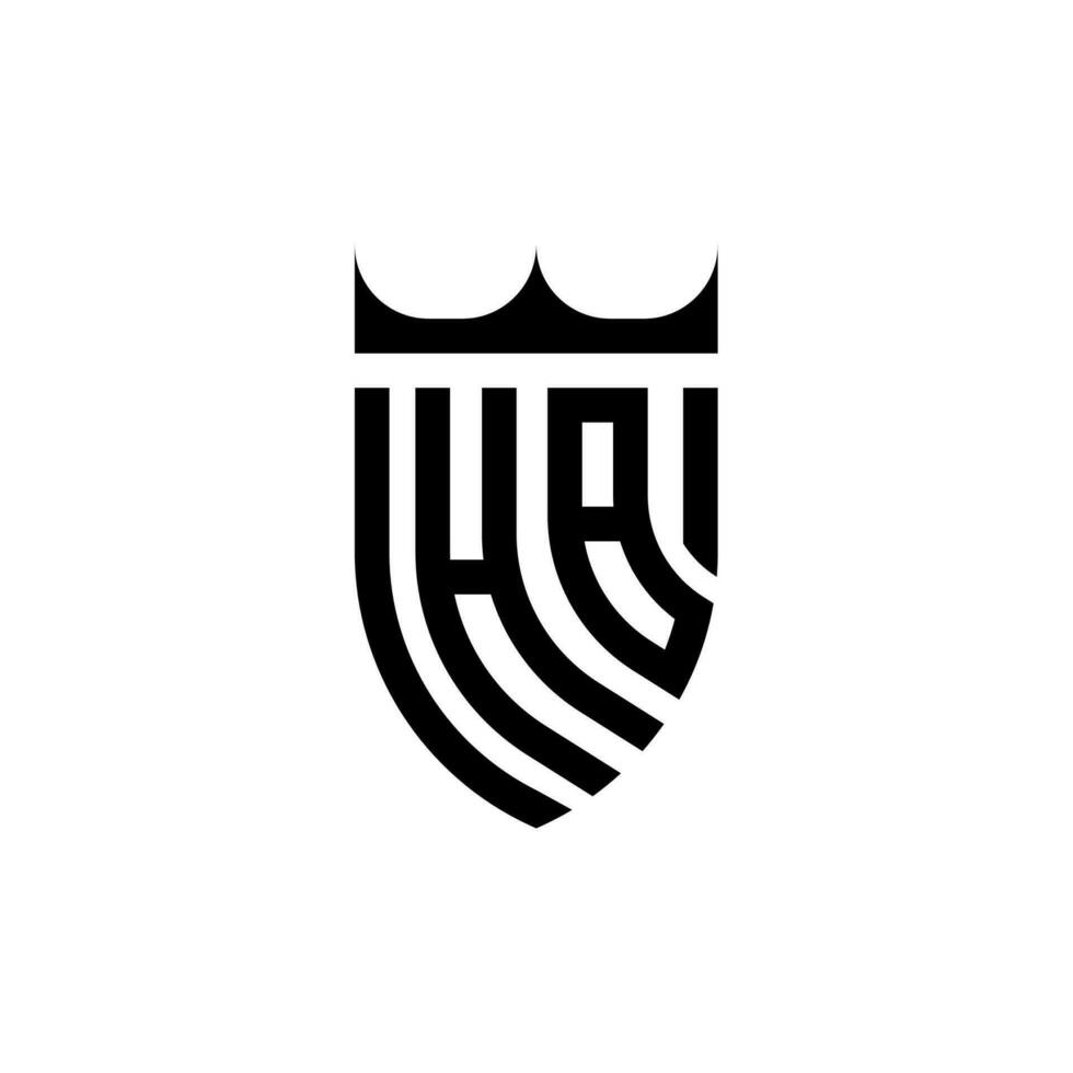 hb coroa escudo inicial luxo e real logotipo conceito vetor