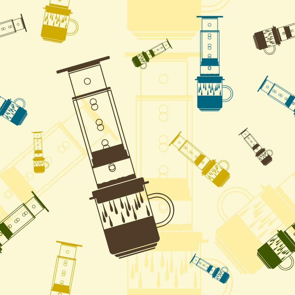 editável aeropressa manual fermentação café criador vetor ilustração com suave cores Como desatado padronizar para criando fundo do cafeteria relacionado finalidades