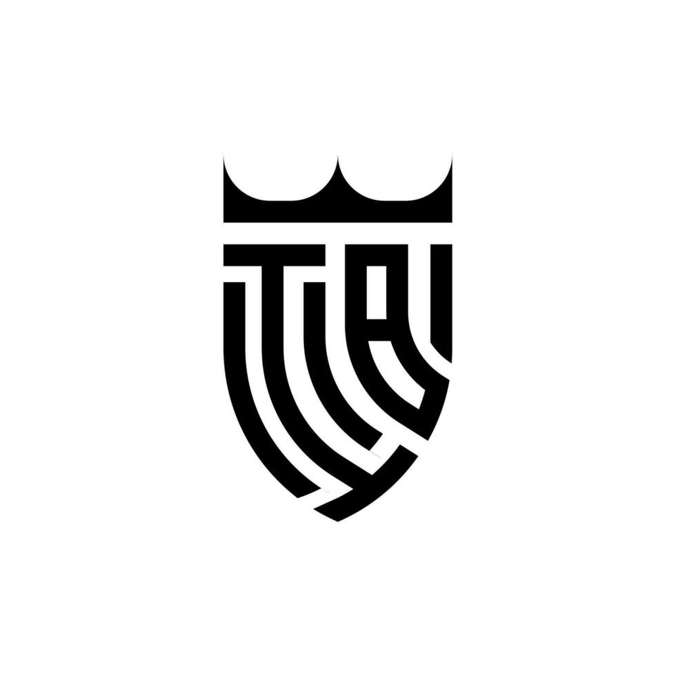 ib coroa escudo inicial luxo e real logotipo conceito vetor