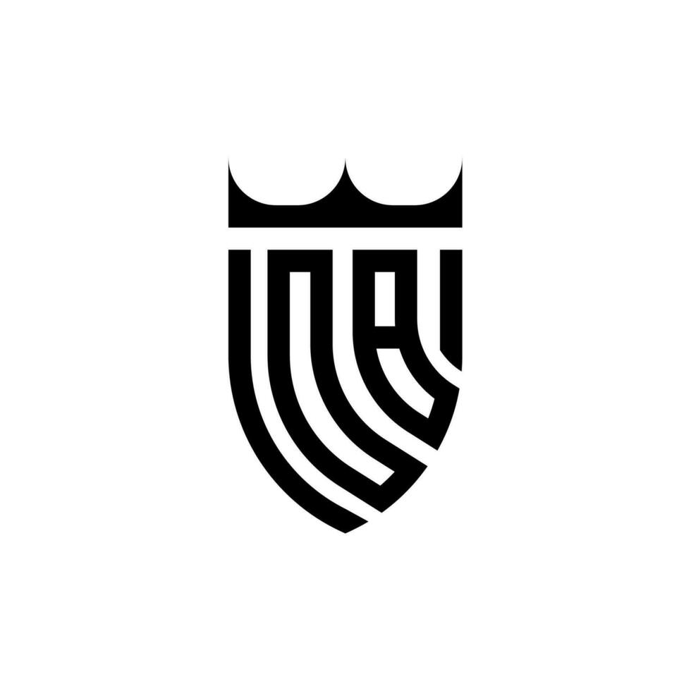 ob coroa escudo inicial luxo e real logotipo conceito vetor