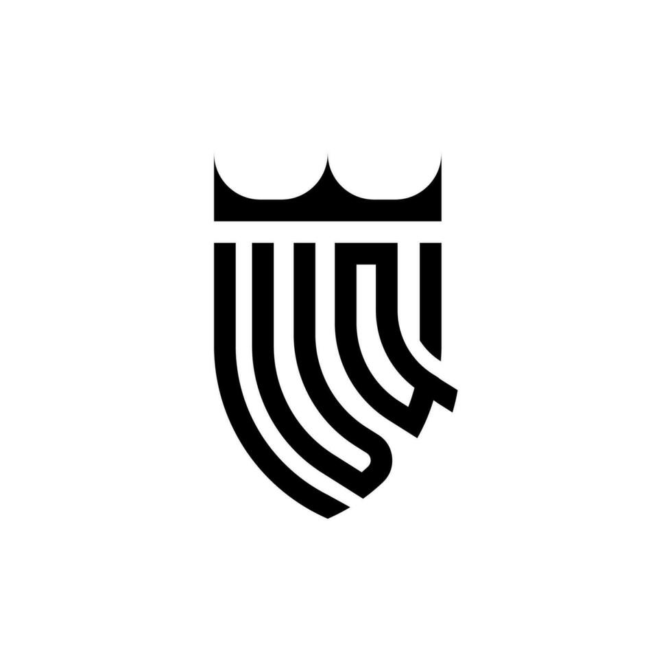 vq coroa escudo inicial luxo e real logotipo conceito vetor