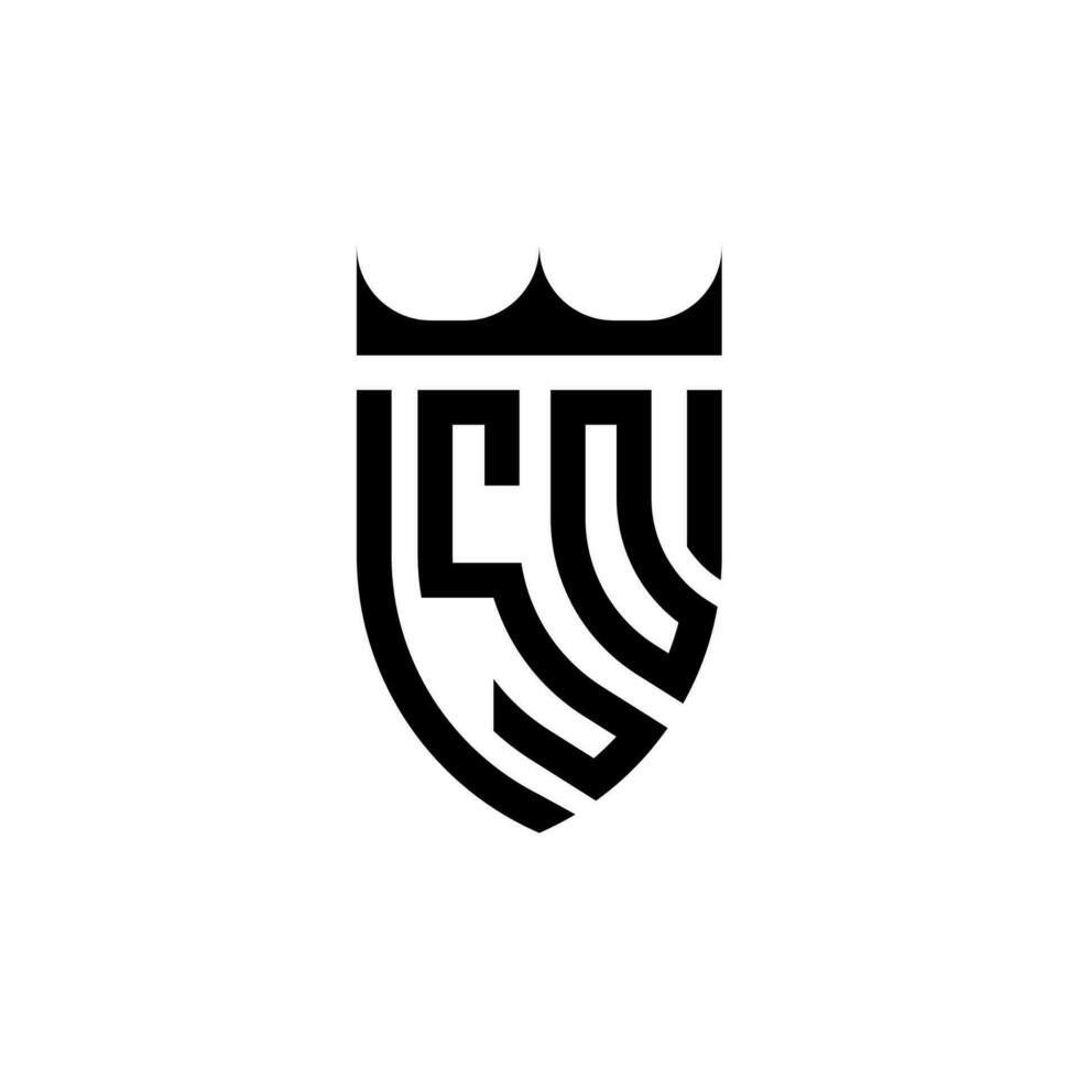 tão coroa escudo inicial luxo e real logotipo conceito vetor