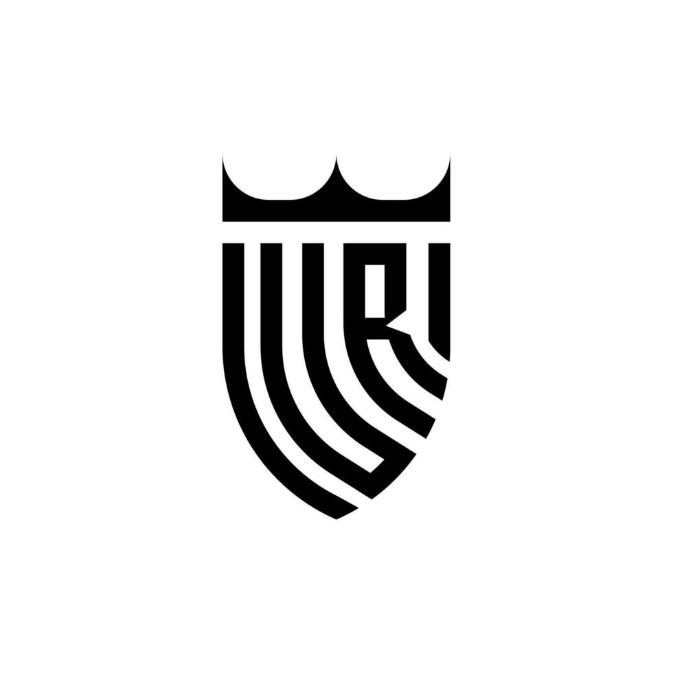 vc coroa escudo inicial luxo e real logotipo conceito vetor