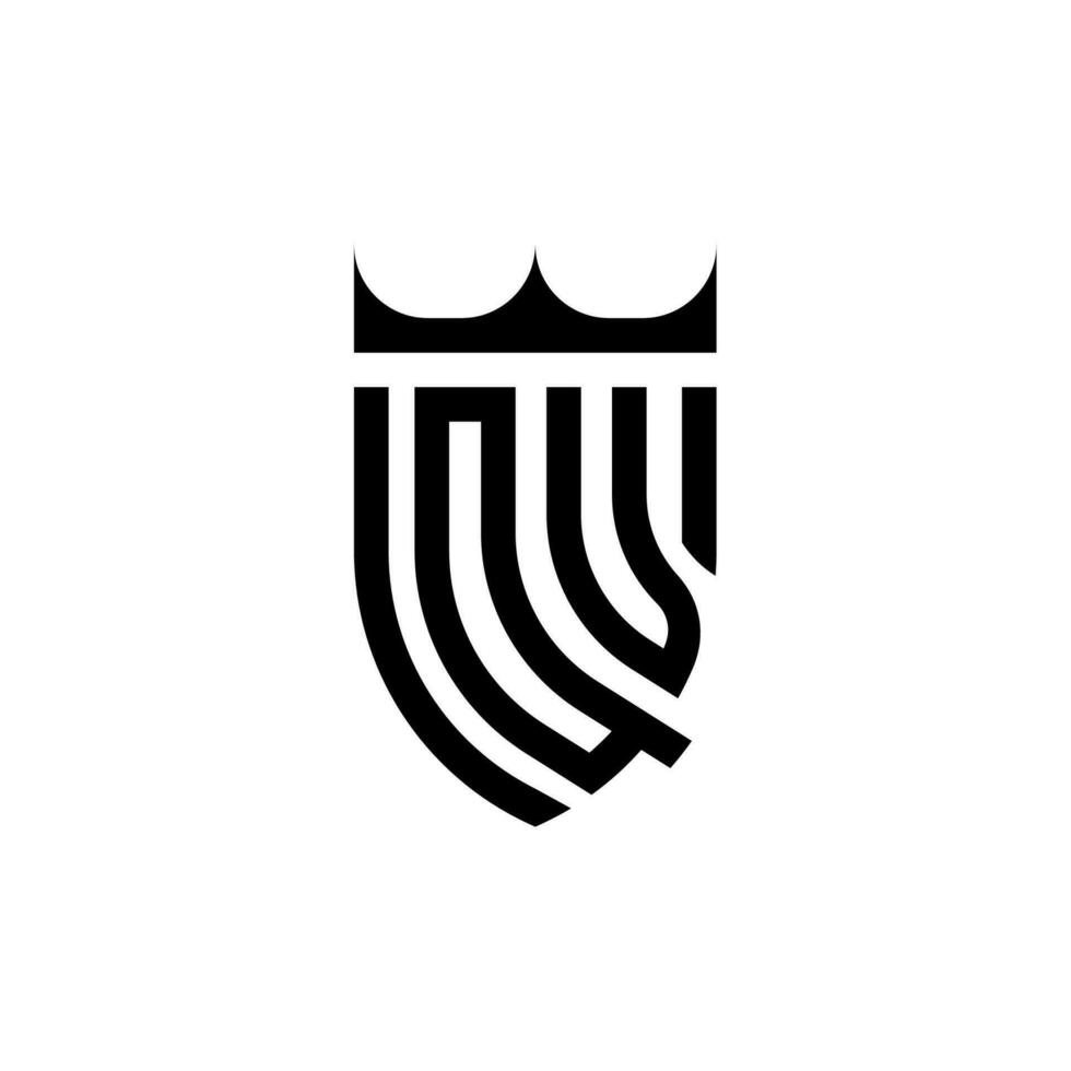 qv coroa escudo inicial luxo e real logotipo conceito vetor