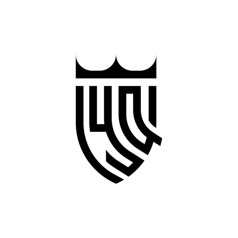 yq coroa escudo inicial luxo e real logotipo conceito vetor