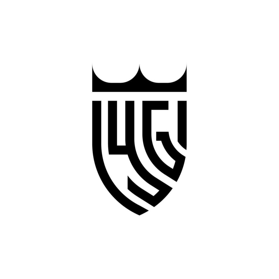 yg coroa escudo inicial luxo e real logotipo conceito vetor