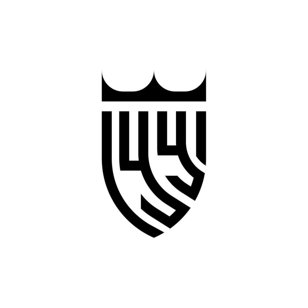 yy coroa escudo inicial luxo e real logotipo conceito vetor