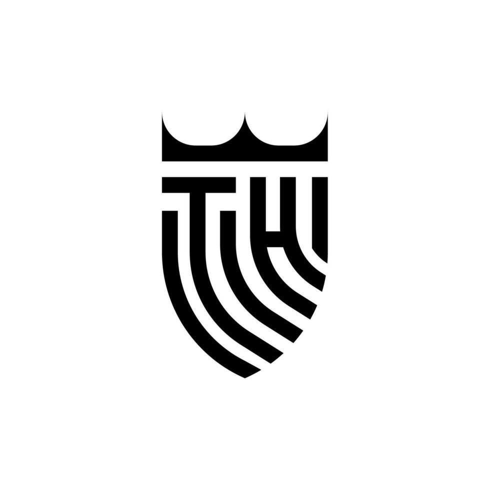 º coroa escudo inicial luxo e real logotipo conceito vetor