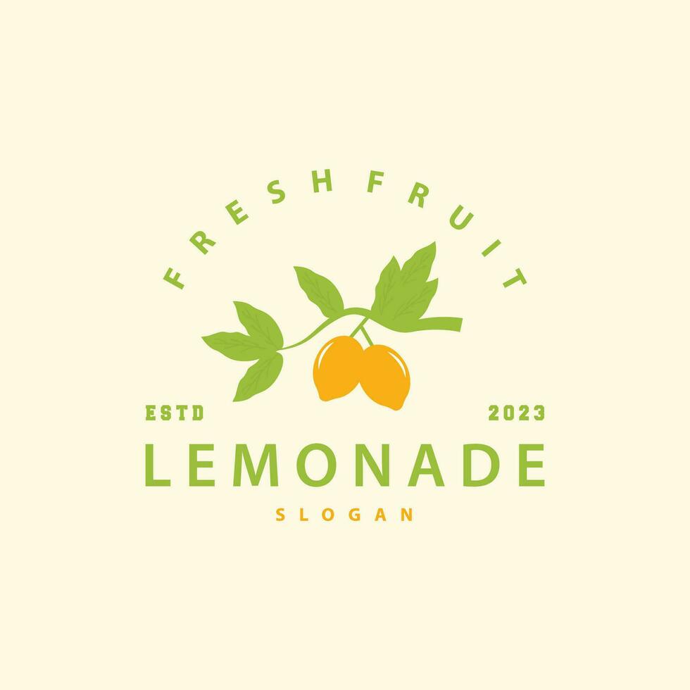 limão logotipo, fresco limão suco ilustração Projeto para minimalista, elegante, luxuoso plantação vetor