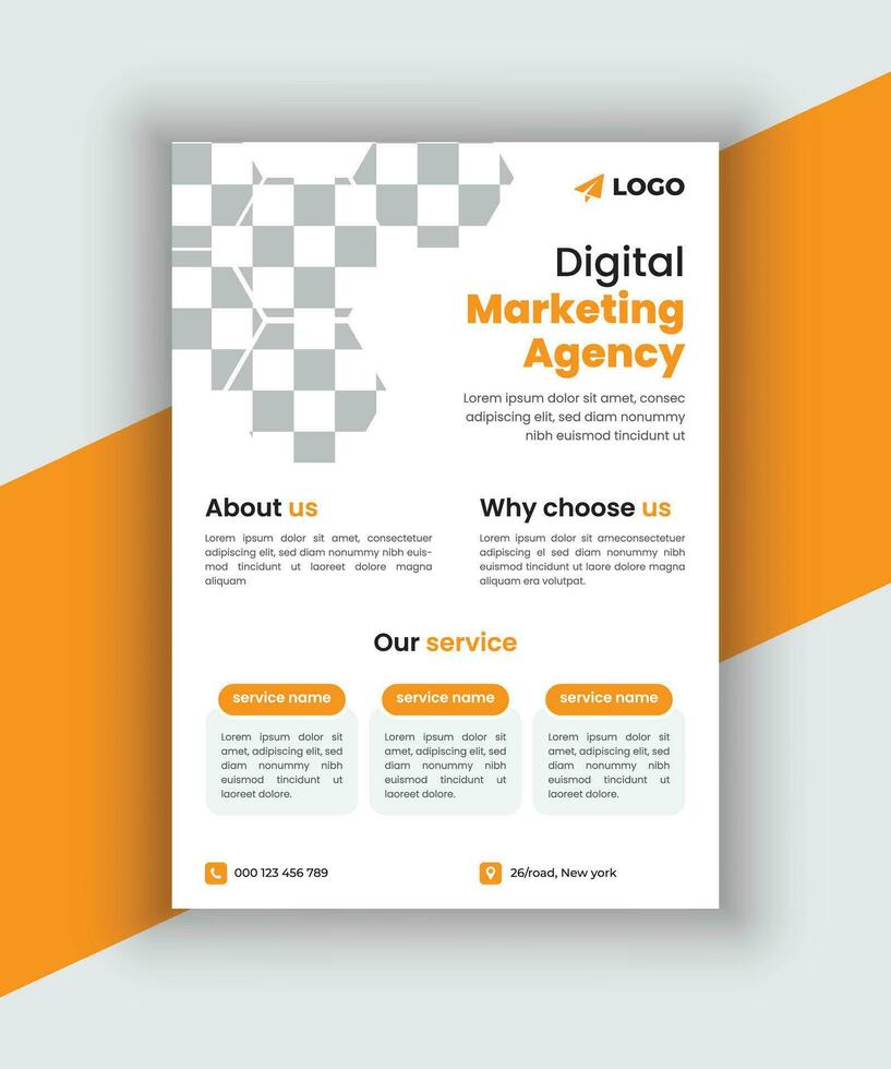 vetor digital marketing folheto Projeto. corporativo o negócio agência editável folheto modelo.