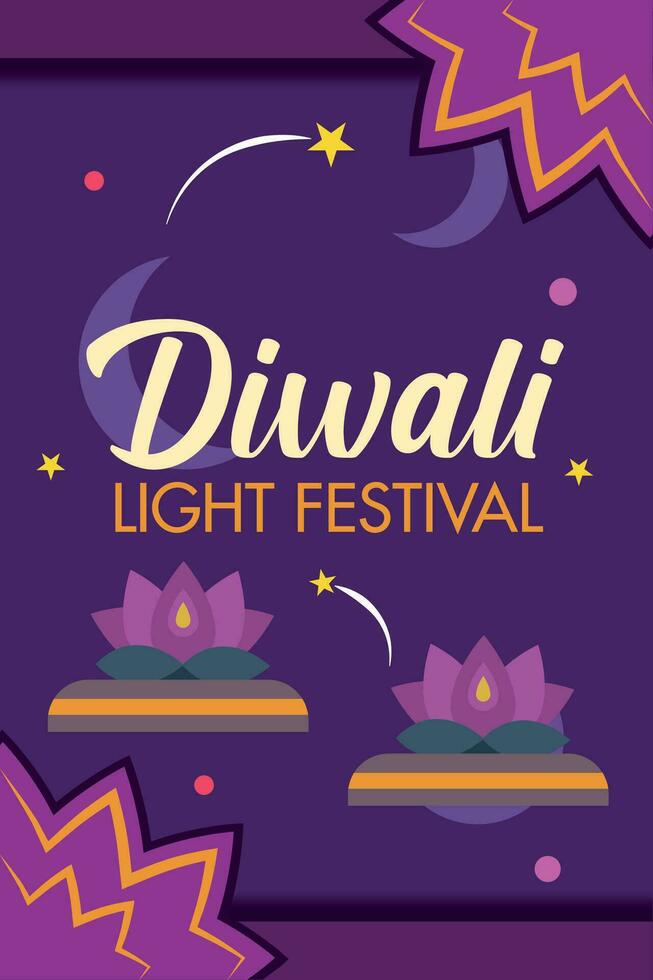 diwali poster tradicional indiano celebração vetor ilustração