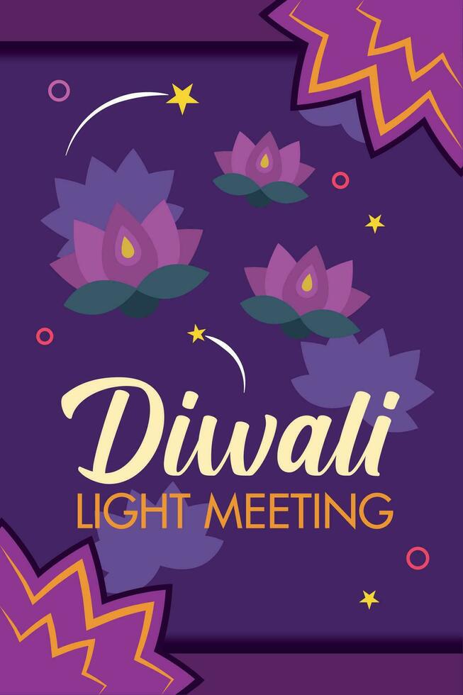 diwali poster tradicional indiano celebração vetor ilustração