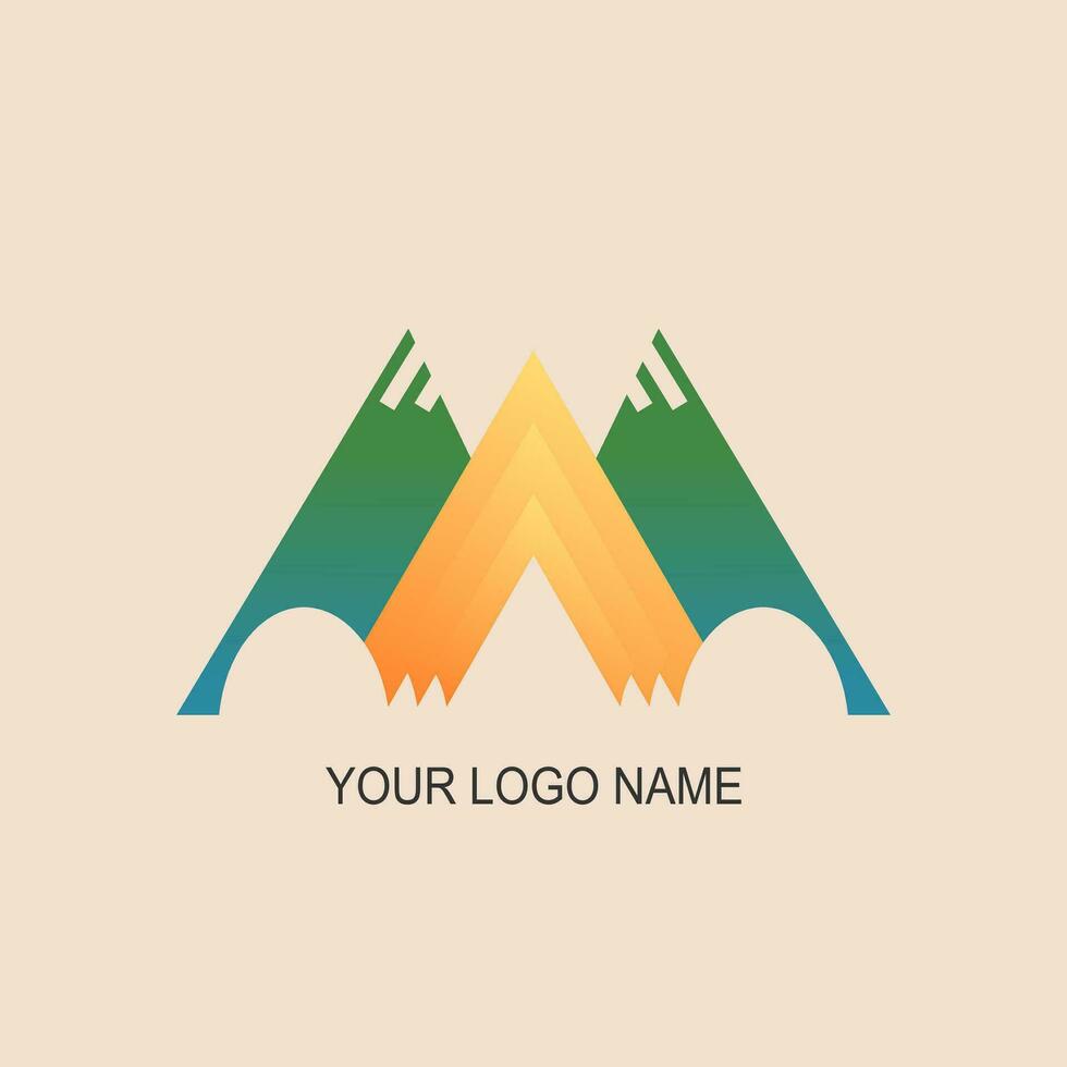 montanha em forma companhia logotipo, vetor ilustração