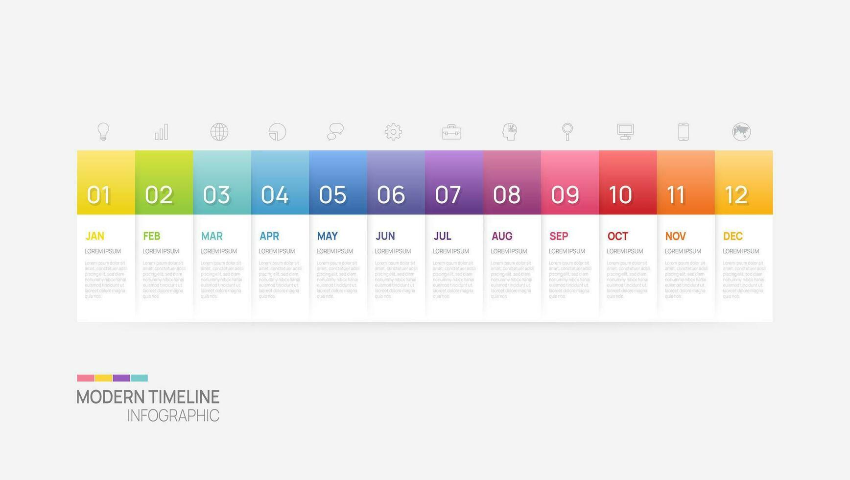 o negócio degrau Linha do tempo infográfico modelo. moderno Marco histórico elemento Linha do tempo diagrama calendário e 4 trimestre tópicos, vetor infográficos.