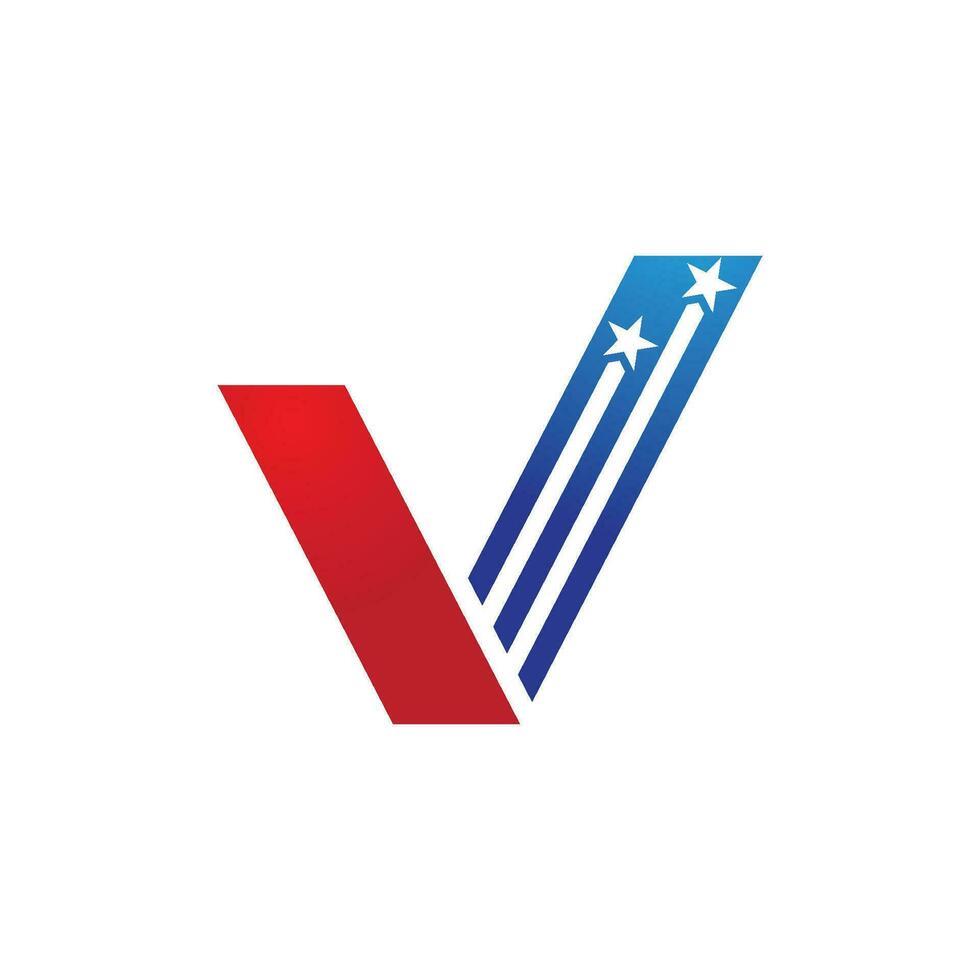 vetor de modelo de logotipo de carta v