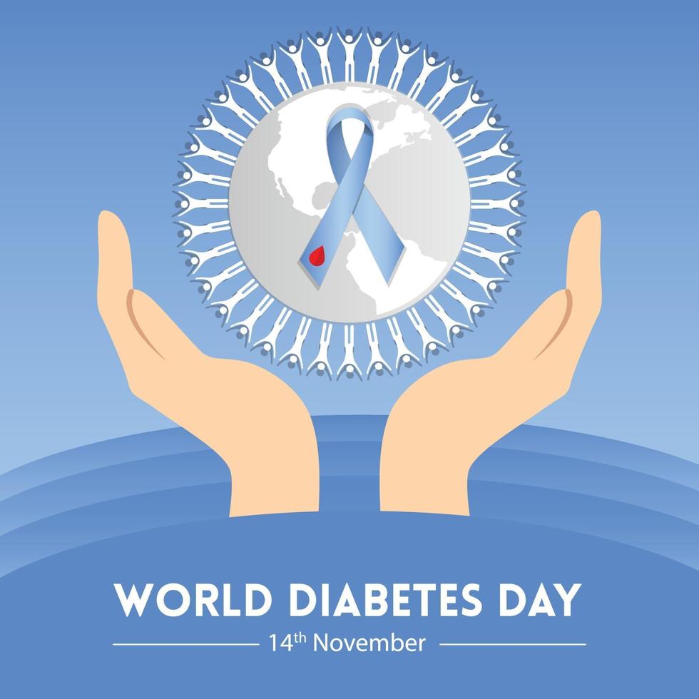 projeto de ilustração vetorial do dia mundial do diabetes para download gratuito vetor