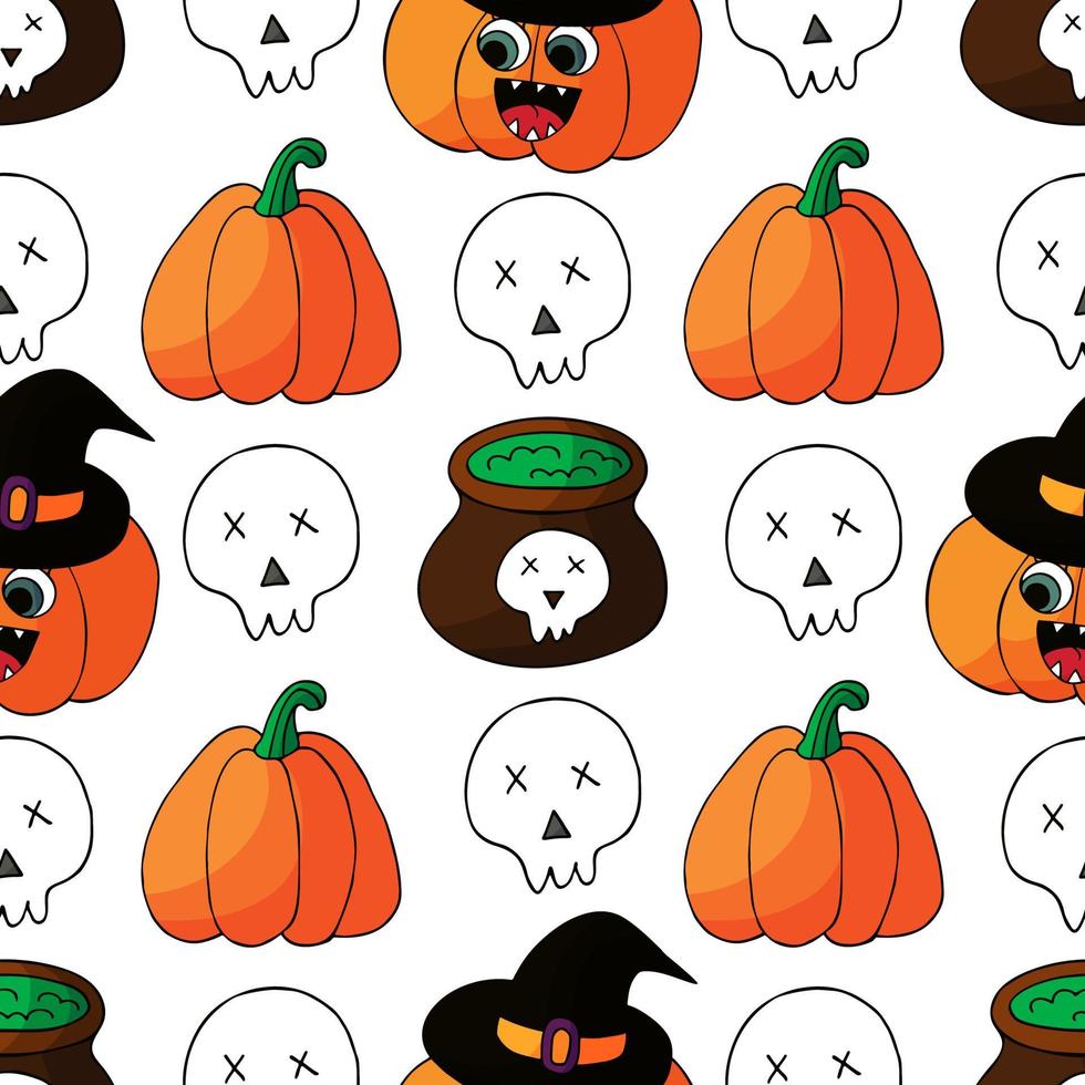 elementos de design de halloween em mãos desenham o estilo vetor