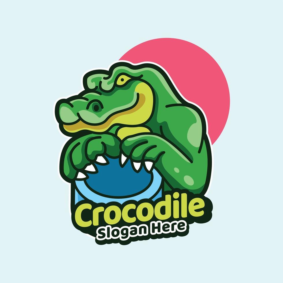 logotipo do crocodile mascots vetor