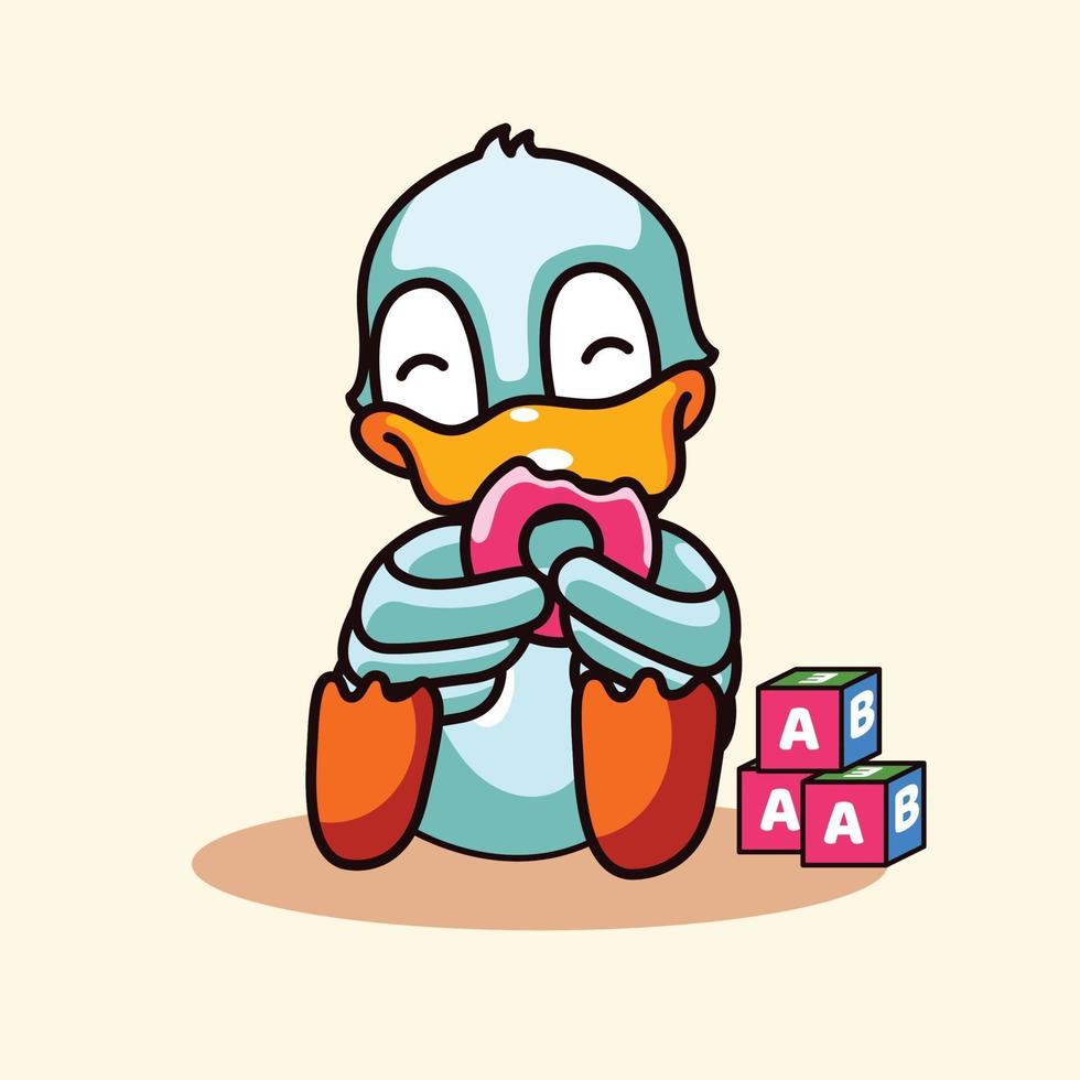 personagem do logotipo do mascote do pato vetor