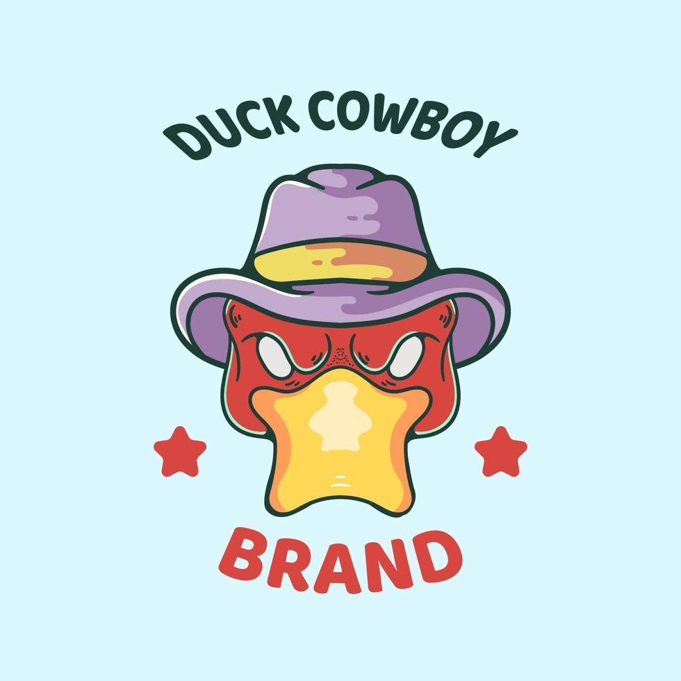 ilustração de pato com chapéu de cowboy vetor