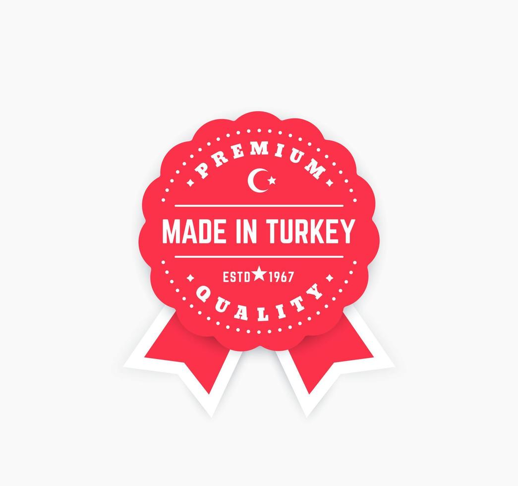 feito em distintivo de vetor da Turquia