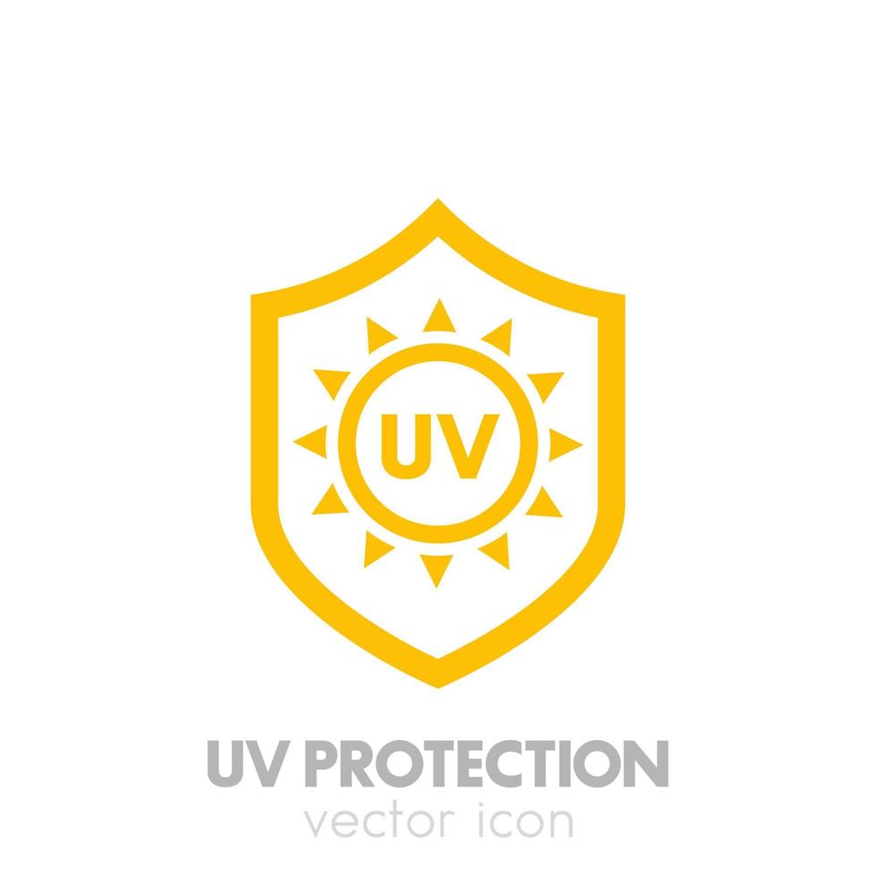 ícone de vetor de proteção UV em branco