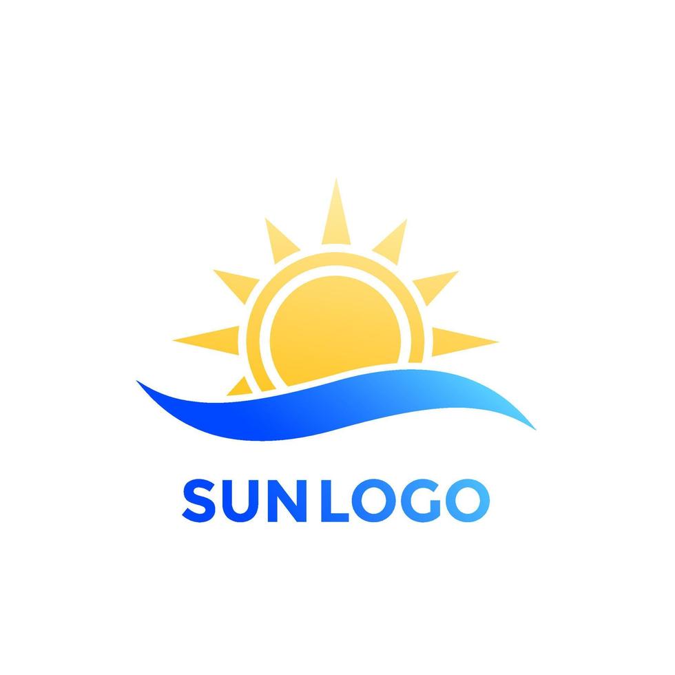 logotipo do vetor sol e ondas
