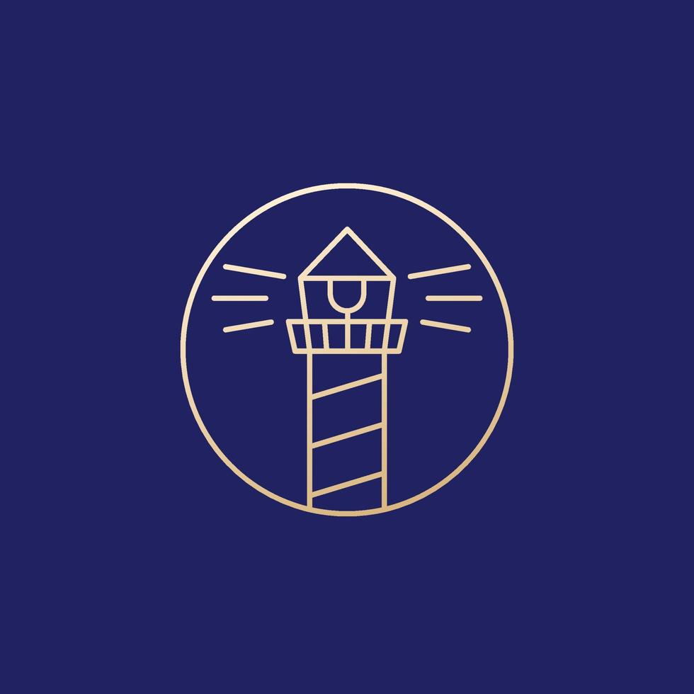 ícone de farol, design de logotipo de linha vetor