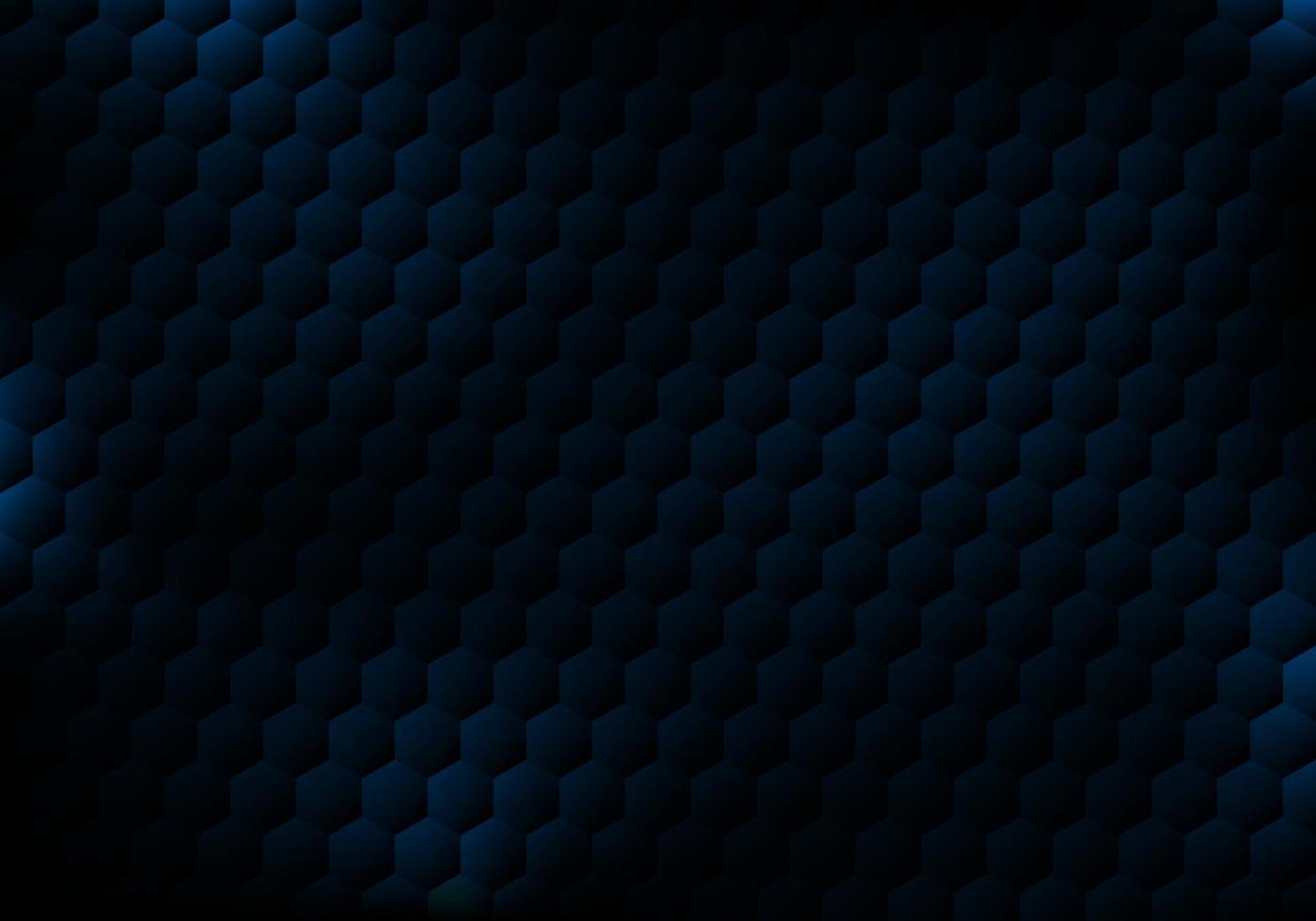 textura de fundo abstrato hexágono preto padrão efeito de iluminação azul vetor