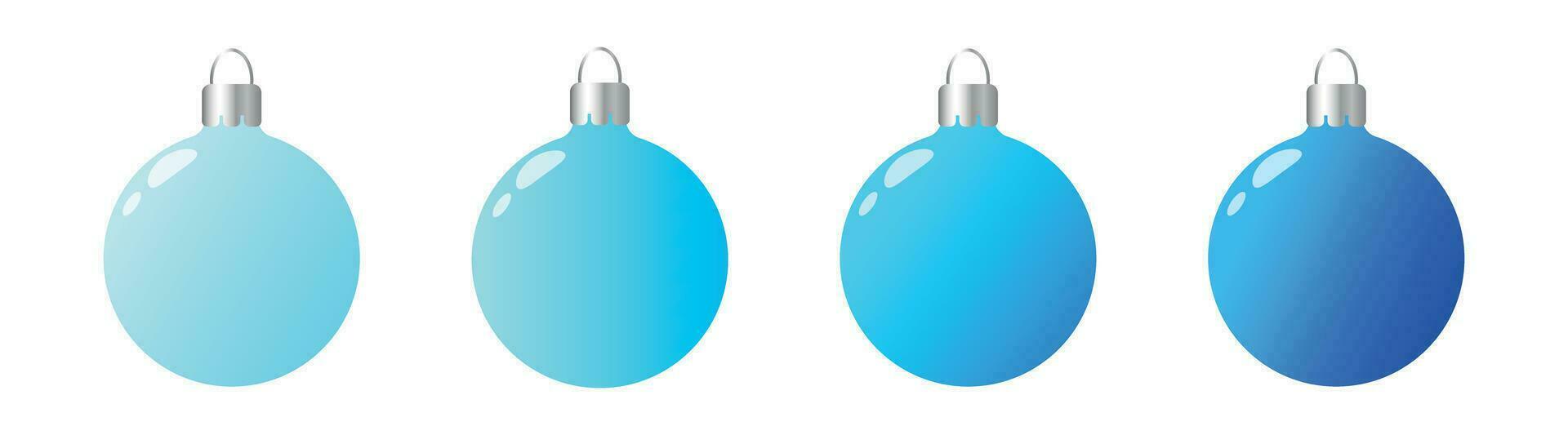 Novo ano e Natal bolas dentro azul tons. vetor