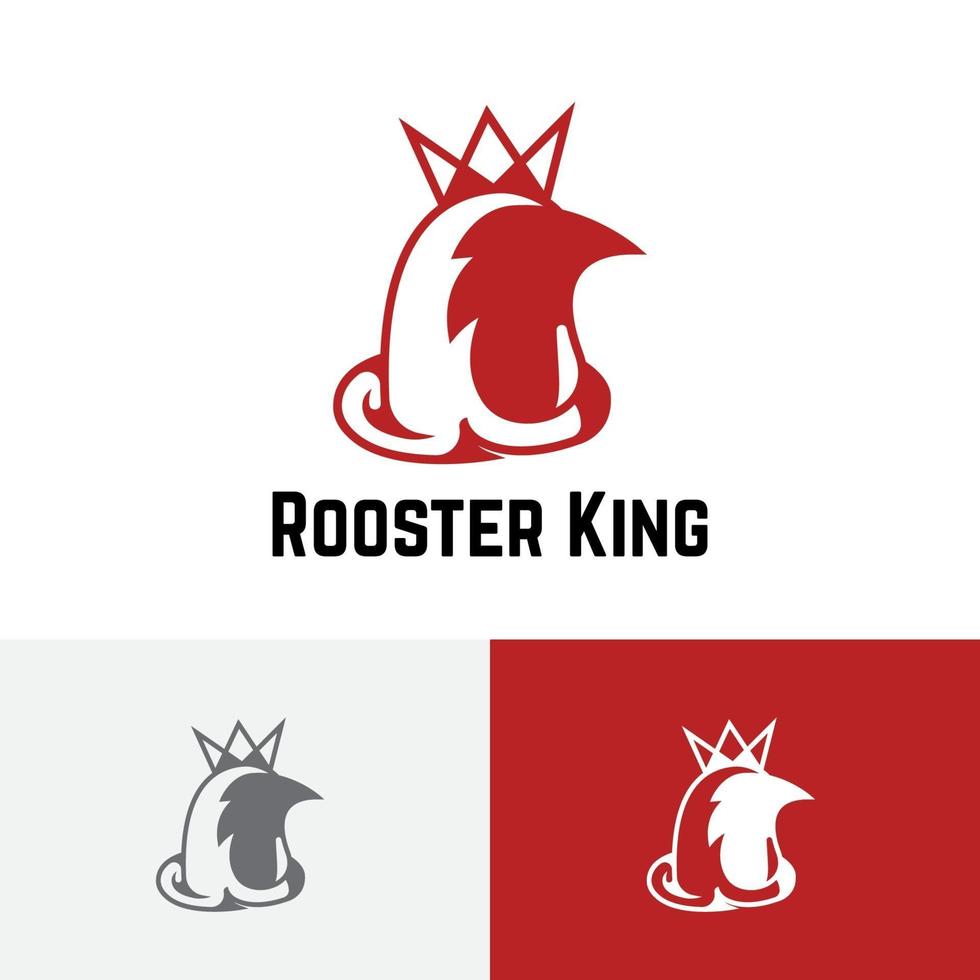 galo rei coroa cabeça de frango símbolo de logotipo abstrato vetor