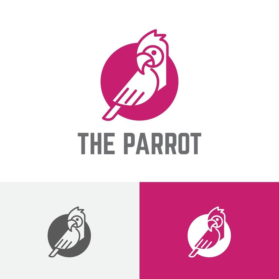lindo exótico papagaio arara pássaro círculo selvagem logotipo vetor