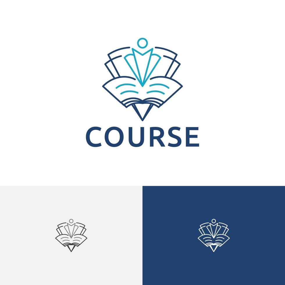 livro escola curso estudo educação logotipo linha da academia vetor