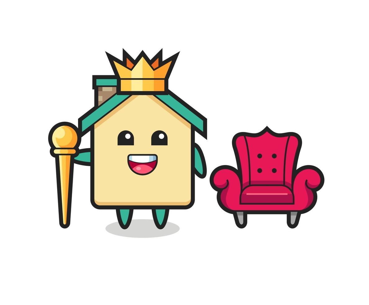 desenho do mascote da casa como um rei vetor