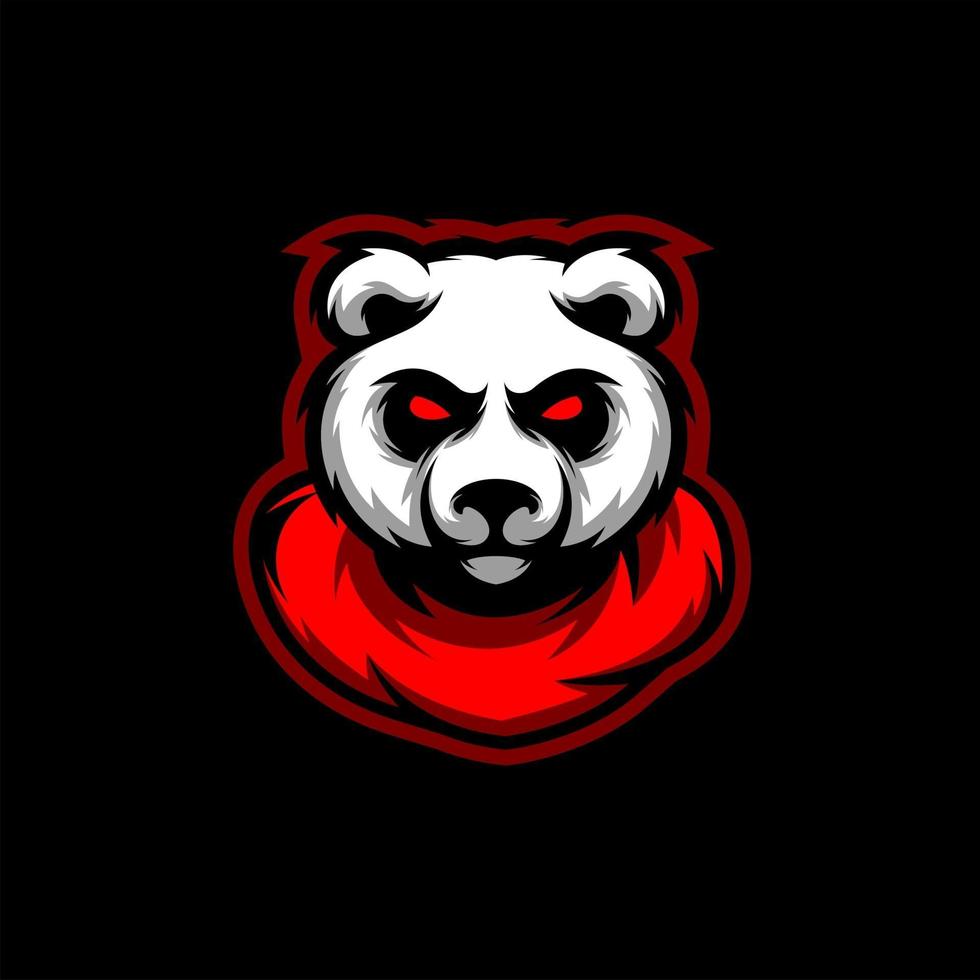 logotipo do mascote do vetor do panda furioso incrível