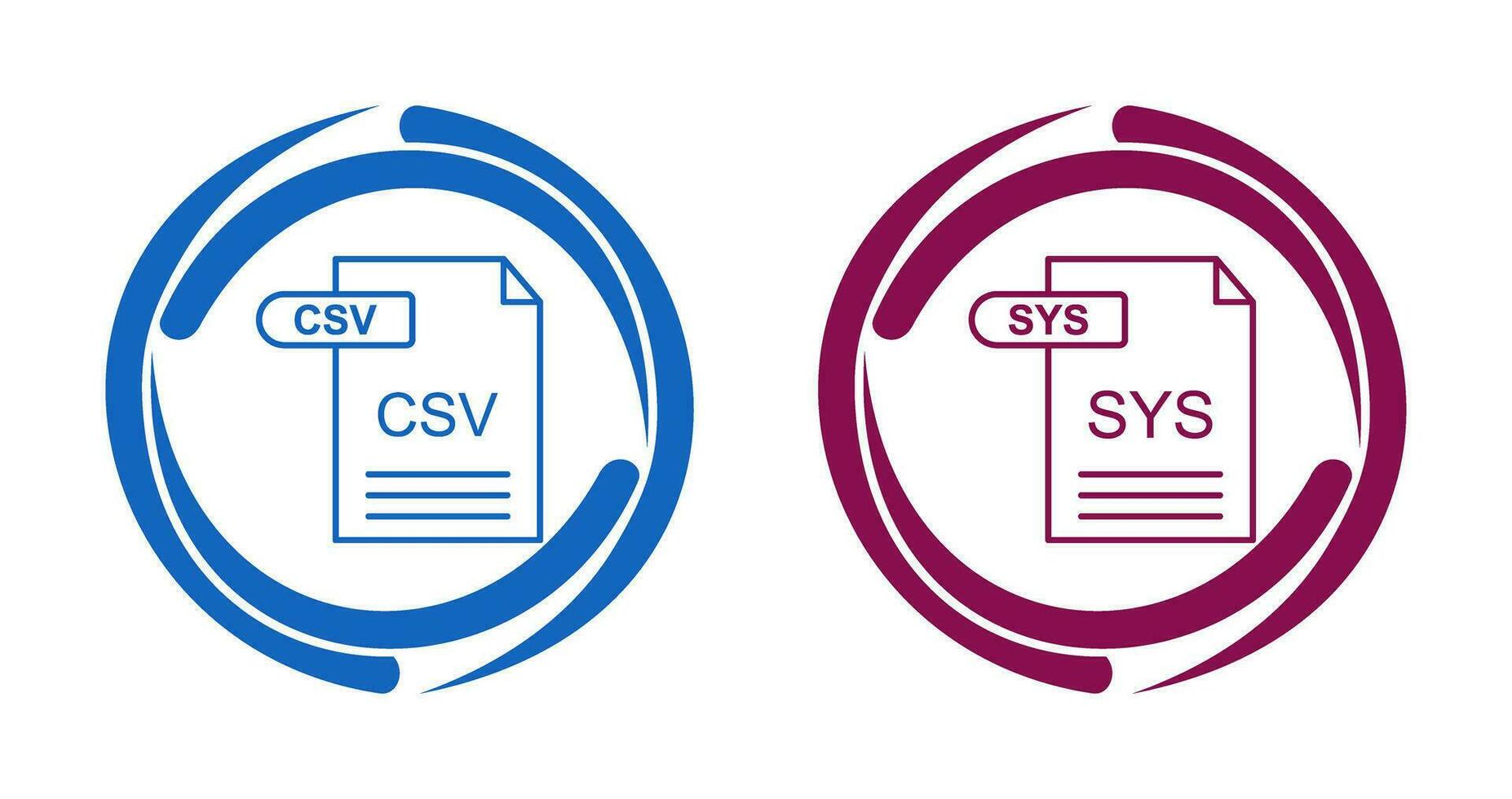 csv e sys ícone vetor