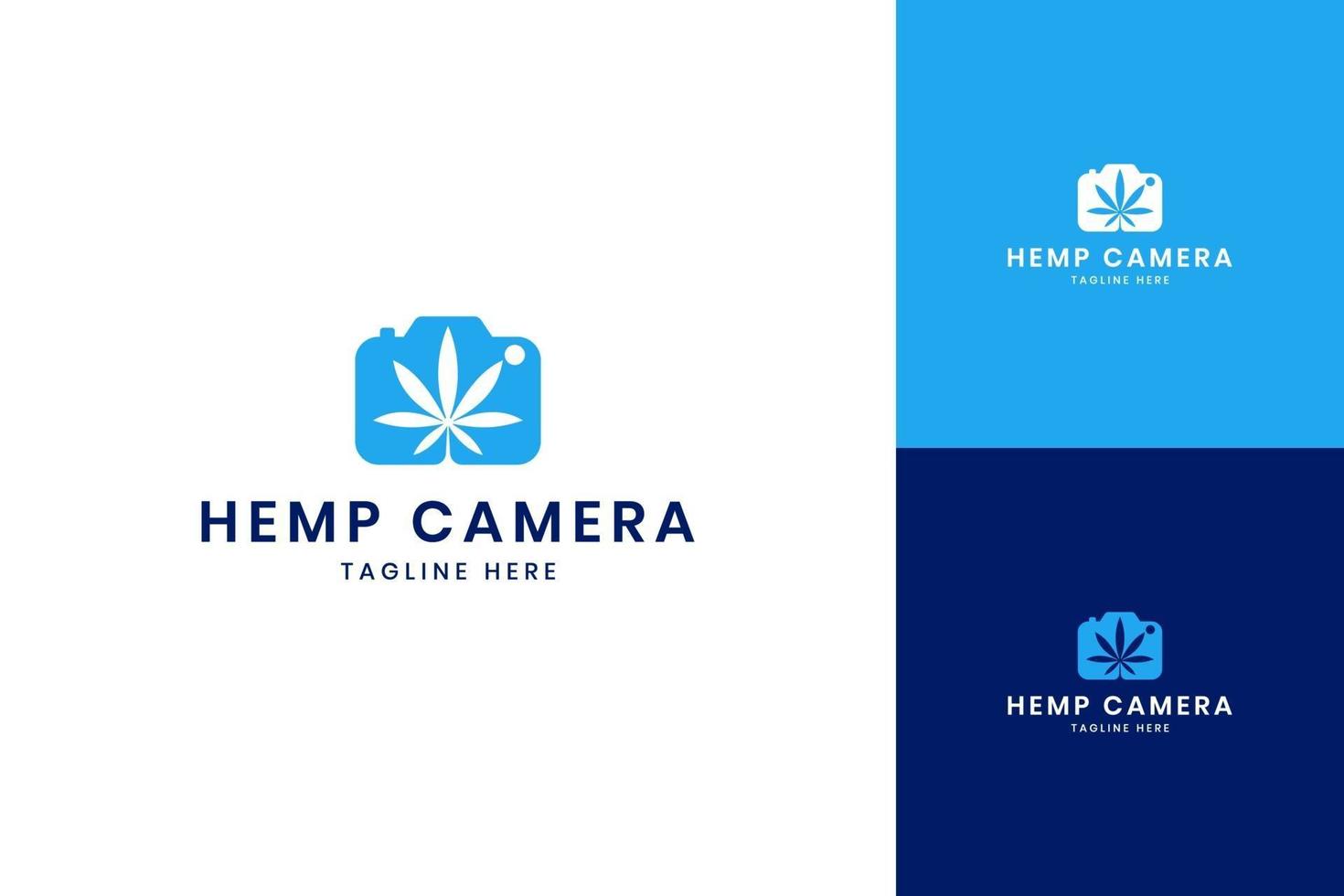 design do logotipo do espaço negativo da câmera cannabis vetor