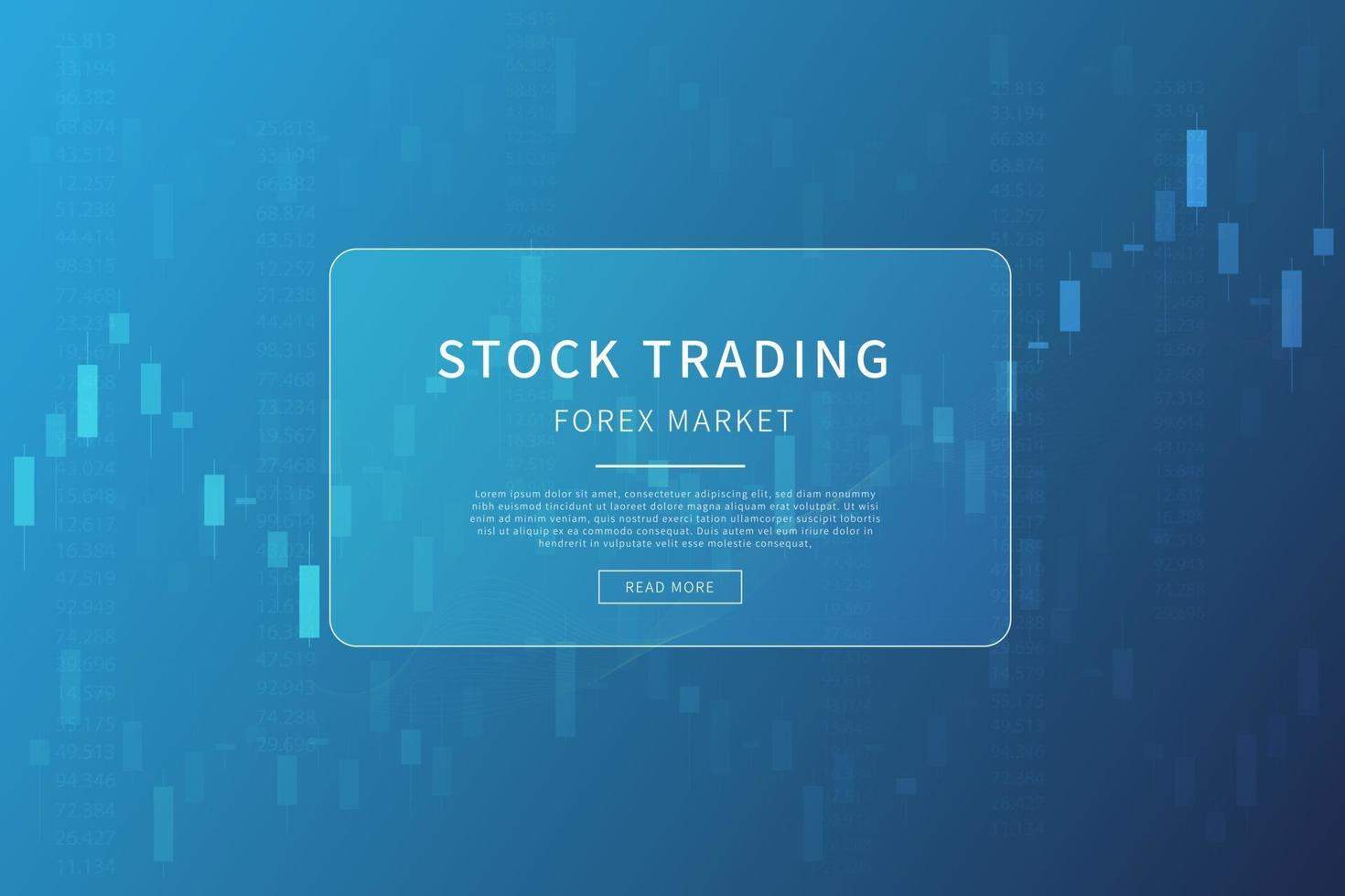 gráfico de velas na ilustração do mercado financeiro em fundo azul vetor