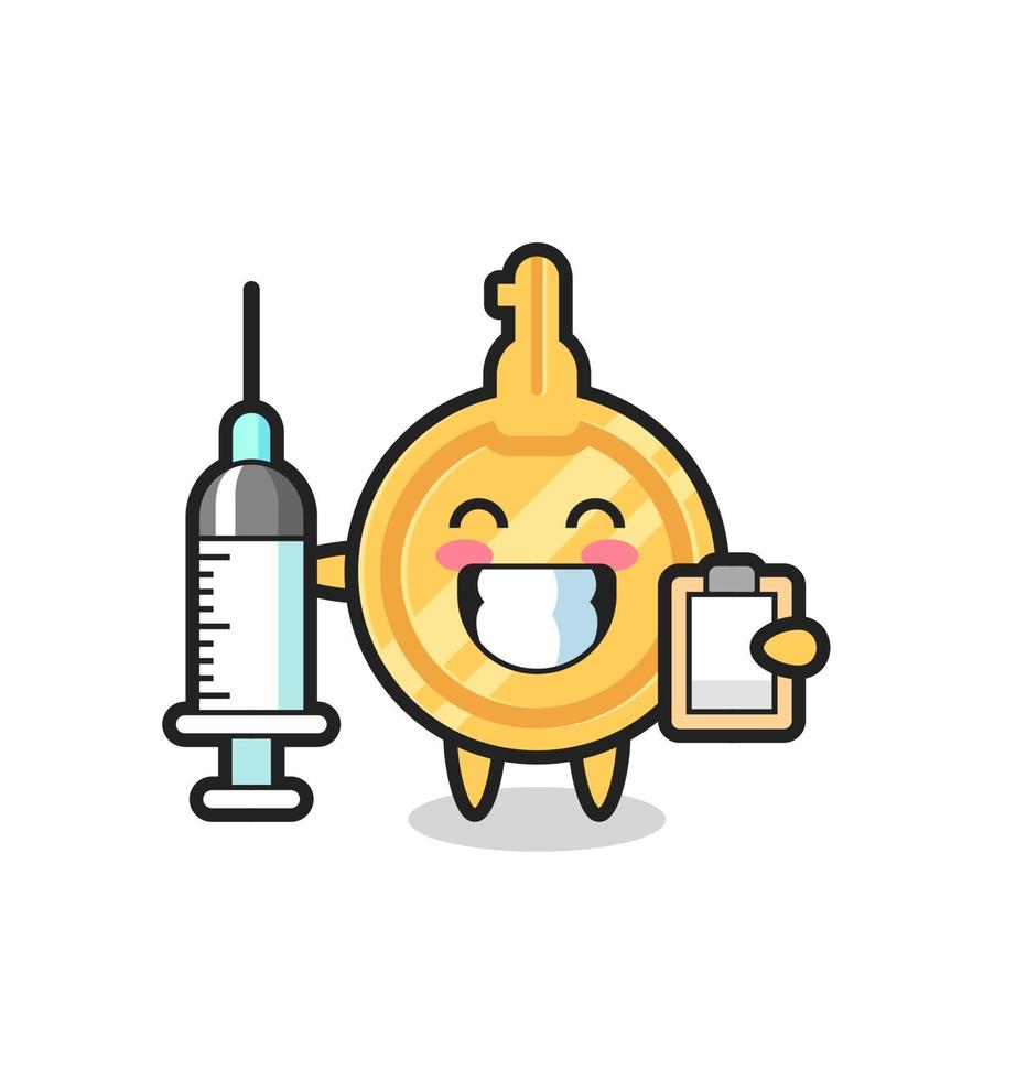 ilustração do mascote da chave para um médico vetor