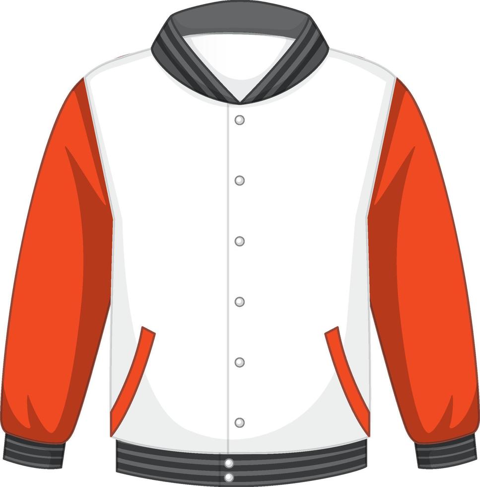 frente da jaqueta básica branca e laranja isolada vetor