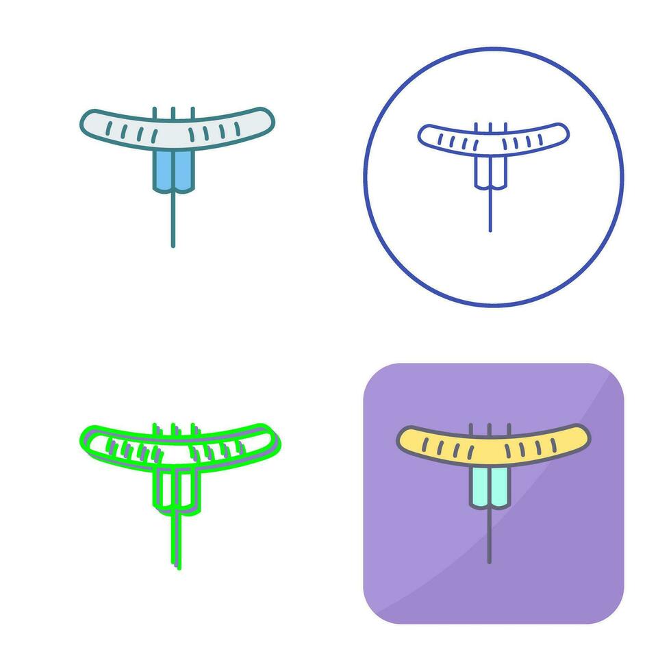 salsicha no ícone de vetor de garfo