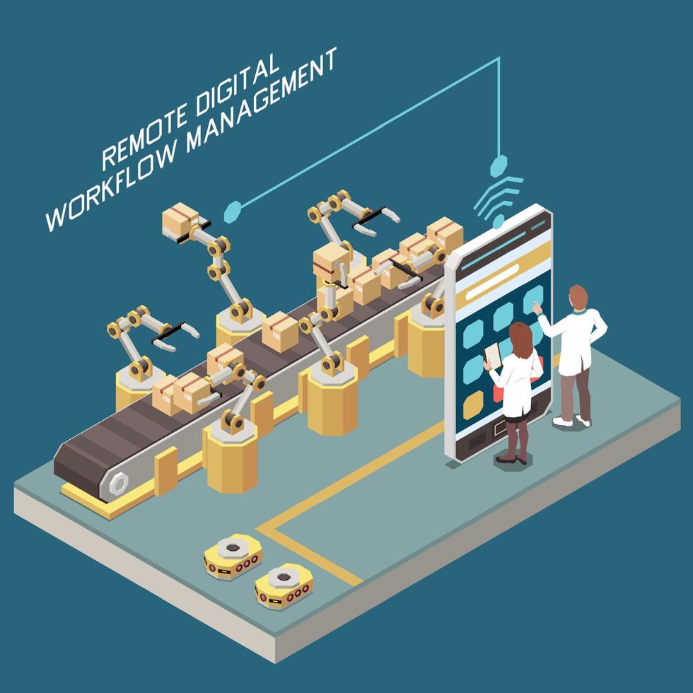 conceito de digitalização isométrica vetor