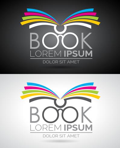 Ilustração em vetor livro logotipo. Modelo de ícone para educação ou empresa.